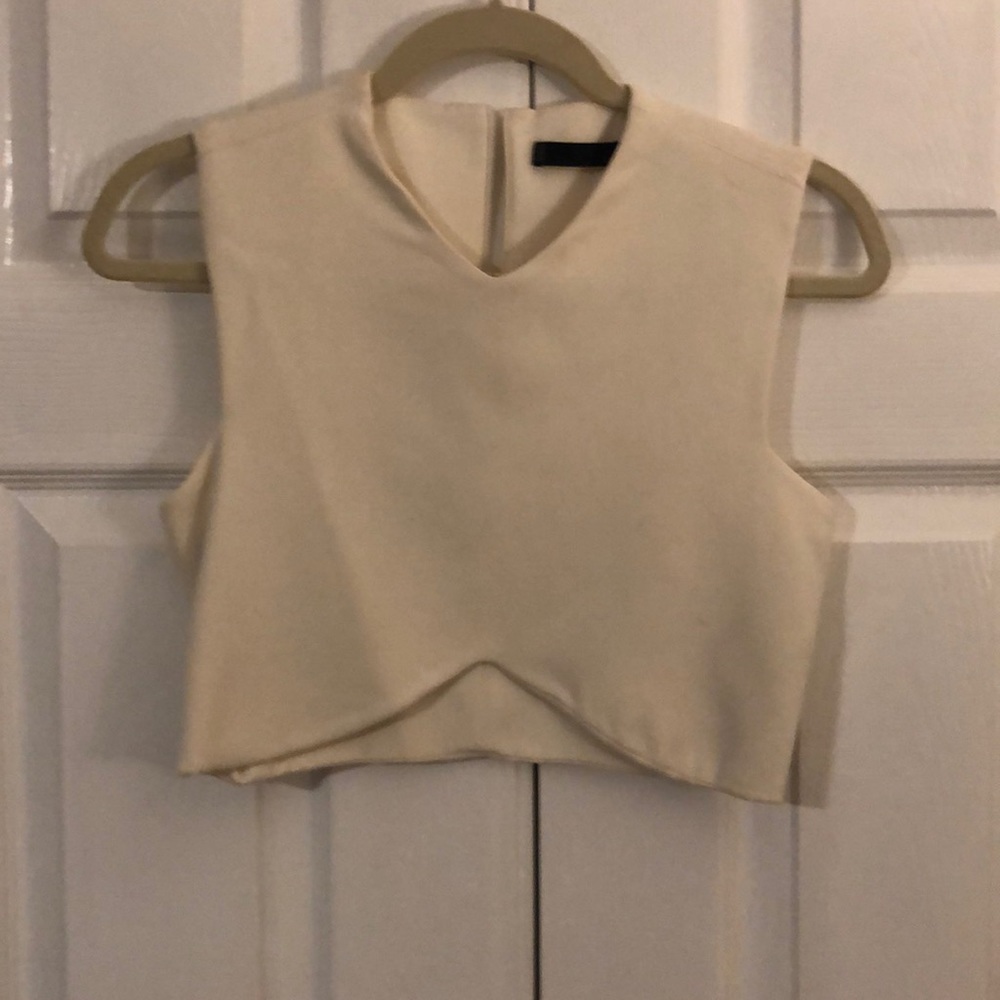 Zara white crop top